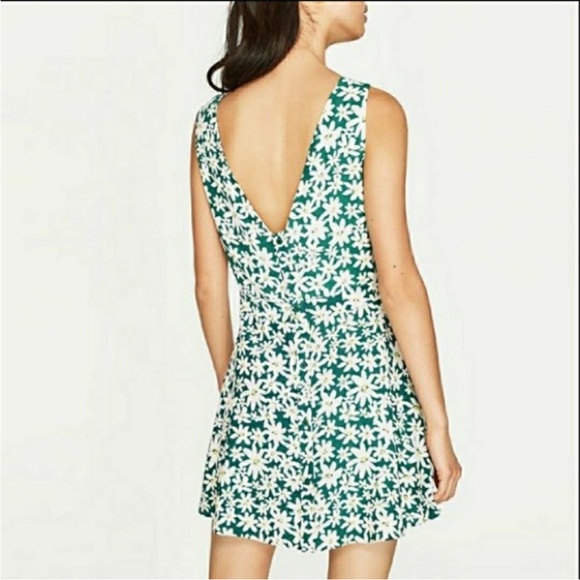 Zara Romper Daisy Skorts Dress Teal Green Womens XS - Picture 2 of 9